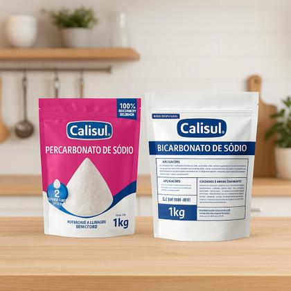 Imagem de Kit Calisul Percarbonato Bicarbonato de Sódio 2x1kg Lavagem Top