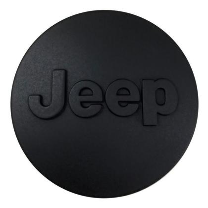 Imagem de Kit Calotinha Meio Tampa Roda Jeep Renegade Compass Preto Fosco