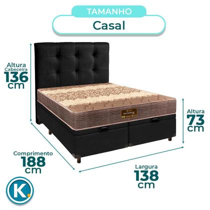 Imagem de Kit Cama Box Bau + Cabeceira + Colchão Casal D26 - Ortophedic - Sankonfort