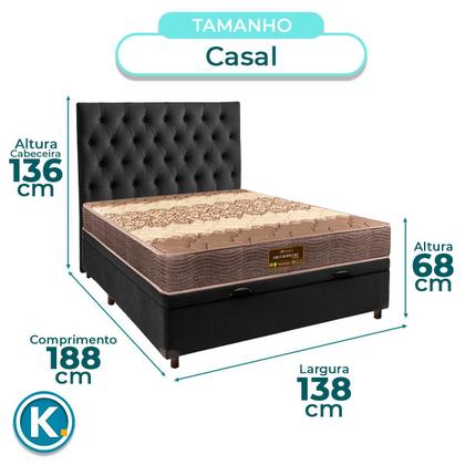 Imagem de Kit Cama Box Bau + Cabeceira + Colchão Casal D26 - Ortophedic - Sankonfort
