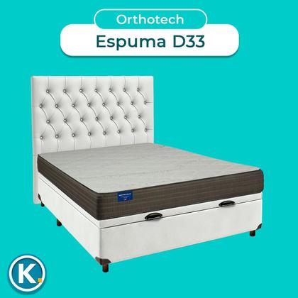 Imagem de Kit Cama Box Bau + Cabeceira + Colchão Casal D33 - Orthotech - Inducol