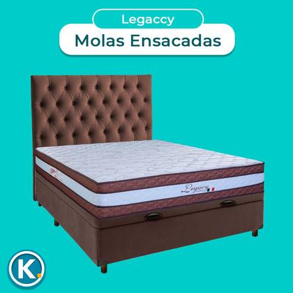 Imagem de Kit Cama Box Bau + Cabeceira + Colchão Casal Molas Ensacadas - Legaccy - Paropas