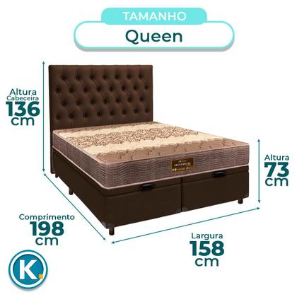Imagem de Kit Cama Box Bau + Cabeceira + Colchão Queen D26 - Ortophedic - Sankonfort