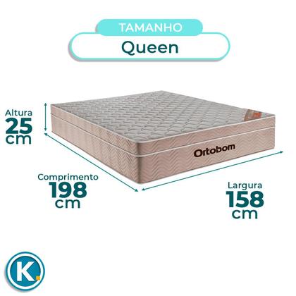 Imagem de Kit Cama Box Bau + Cabeceira + Colchão Queen Molas Ensacadas - Airtech - Ortobom