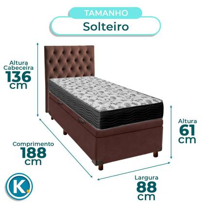 Imagem de Kit Cama Box Bau + Cabeceira + Colchão Solteiro D33 - Iso100 - Ortobom