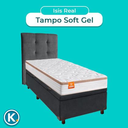 Imagem de Kit Cama Box Bau + Cabeceira + Colchão Solteiro Molas Ensacadas - Isis Real - Inducol