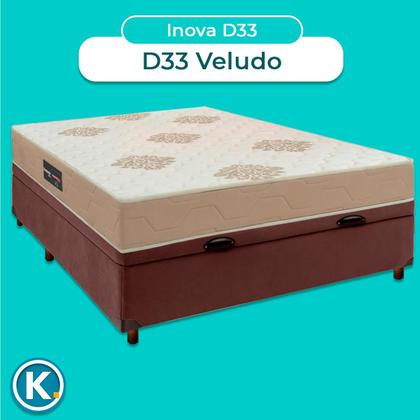 Imagem de Kit Cama Box Bau + Colchão Casal Inova D33 + 2 Travesseiros Ortobom