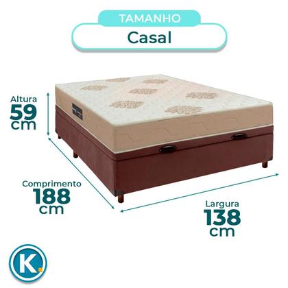 Imagem de Kit Cama Box Bau + Colchão Casal Inova D33 + 2 Travesseiros Ortobom