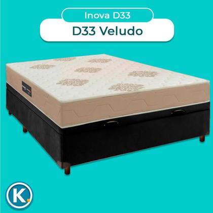 Imagem de Kit Cama Box Bau + Colchão Casal Inova D33 + 2 Travesseiros Ortobom