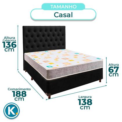 Imagem de Kit Cama Box + Cabeceira + Colchão Casal D20 - D20 - Inducol