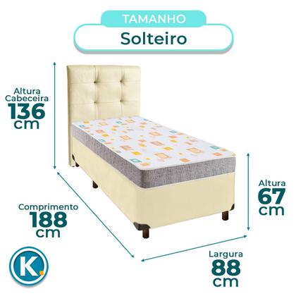 Imagem de Kit Cama Box + Cabeceira + Colchão Solteiro D20 - D20 - Inducol