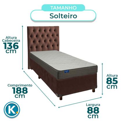 Imagem de Kit Cama Box + Cabeceira + Colchão Solteiro D33 - Orthotech - Inducol