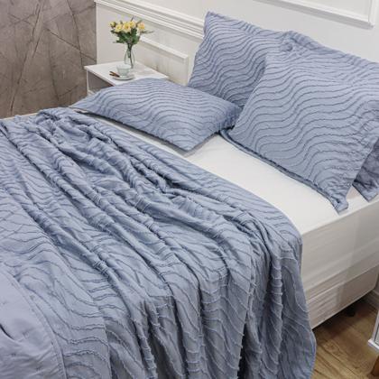 Imagem de Kit cama casal aspen supreme - ondas azul