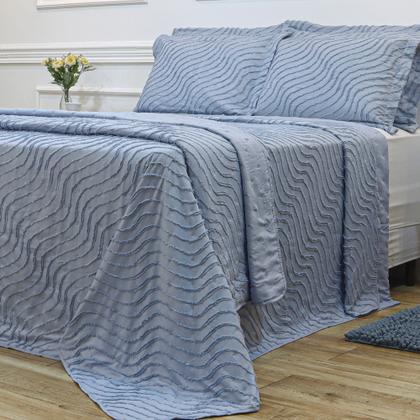 Imagem de Kit cama casal aspen supreme - ondas azul