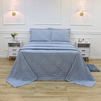 Imagem de Kit cama casal aspen supreme - ondas azul