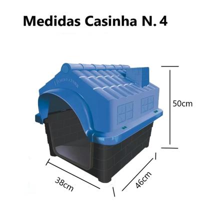 Imagem de Kit Cama Colchonete Preto Pet 80cm E Casa Pet Casa N4 Azul