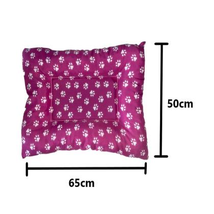 Imagem de Kit Cama Pequeno P/ Pet Rosa Lavável + Tapete Sanidog Grama