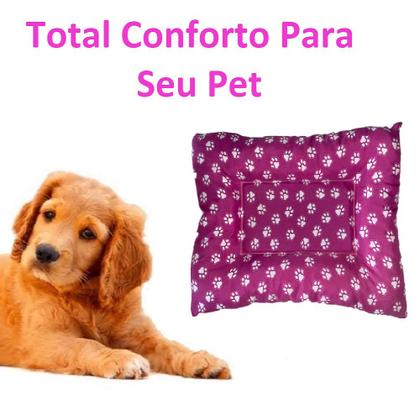 Imagem de Kit Cama Pequeno P/ Pet Rosa Lavável + Tapete Sanidog Grama