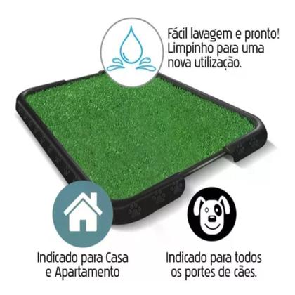 Imagem de Kit Cama Pequeno P/ Pet Rosa Lavável + Tapete Sanidog Grama