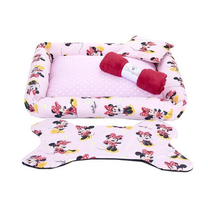 Imagem de Kit Cama Pet para Cachorro ou Gato Porte Grande Mickey e Minnie