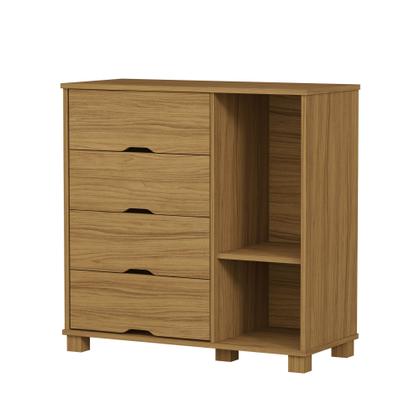 Imagem de Kit Cama Solteiro Para Quarto MDF Com Cômoda 4 Gavetas Com 1 Porta Sapateira Design Atemporal Moderno