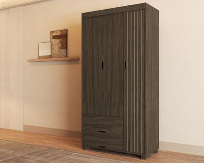 Imagem de Kit Cama Solteiro Para Quarto MDF Com Guarda Roupa 3 Portas 2 Gavetas Design Classico Moderno Linha Bela