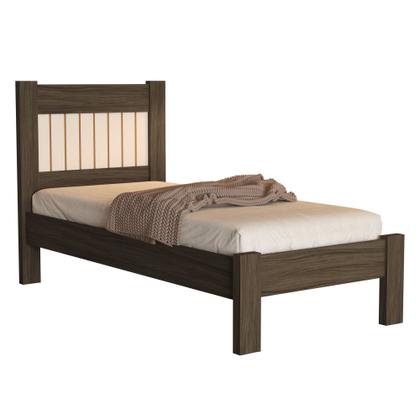 Imagem de Kit Cama Solteiro Para Quarto MDF Com Guarda Roupa 3 Portas 2 Gavetas Design Classico Moderno Linha Bela