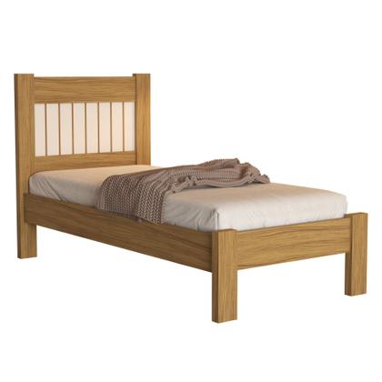 Imagem de Kit Cama Solteiro Para Quarto MDF Com Guarda Roupa 3 Portas 2 Gavetas Design Classico Moderno Linha Bela