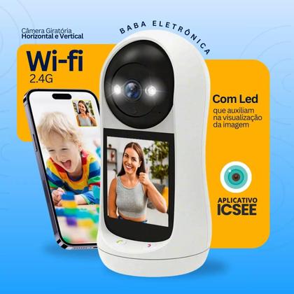 Imagem de Kit Câmera Baba Videochamada Monitor Smart Wifi C/ Sd 32gb