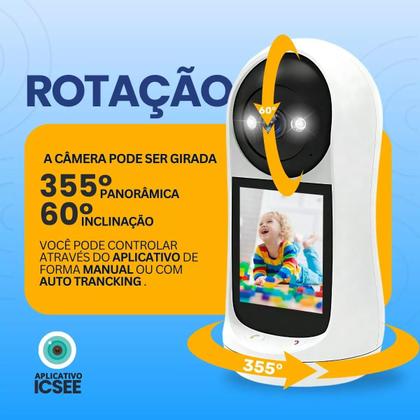 Imagem de Kit Câmera Baba Videochamada Monitor Smart Wifi C/ Sd 32gb