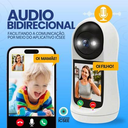 Imagem de Kit Câmera Baba Videochamada Monitor Smart Wifi C/ Sd 32gb