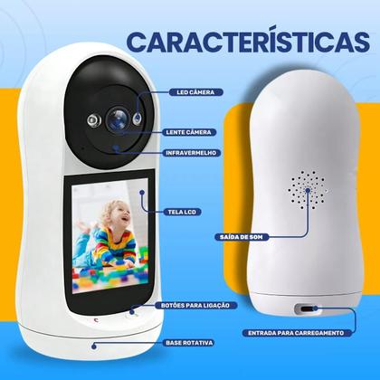 Imagem de Kit Câmera Baba Videochamada Monitor Smart Wifi C/ Sd 32gb