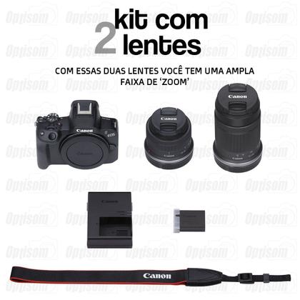 Kit Câmera Canon Eos R50 4k Mirrorless Com Lentes 18-45mm + 55