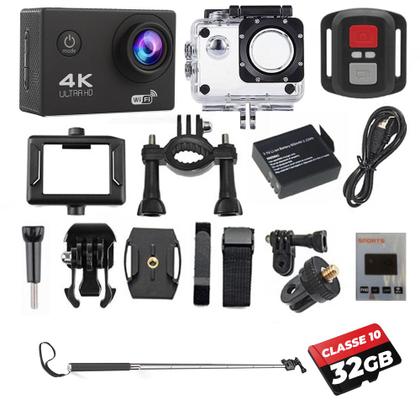 Imagem de KIT Câmera De Ação M10 4K + 32gb + Bastão Controle Remoto Wifi Filmadora Sport Moto Bike Esportiva