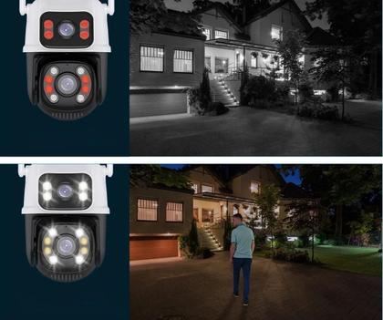 Imagem de Kit Câmera de Segurança Dupla Wifi A28 Icsee Com Cartão De Memória 128gb