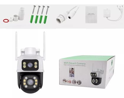 Imagem de Kit Câmera de Segurança Dupla Wifi A28 Icsee Com Cartão De Memória 128gb