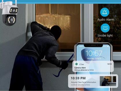 Imagem de Kit Câmera de Segurança Dupla Wifi A28 Icsee Com Cartão De Memória 128gb