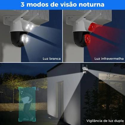 Imagem de Kit Câmera de Segurança Dupla Wifi A28 Icsee Com Cartão De Memória 128gb