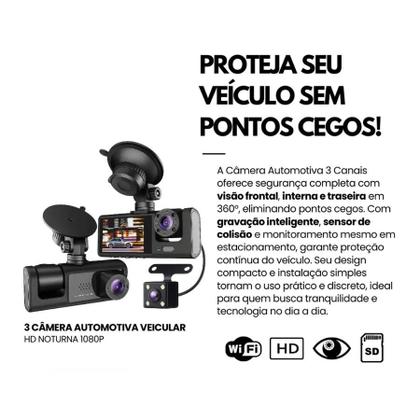 Imagem de Kit Câmera Frontal e Traseira Gravação Contínua SD Segurança