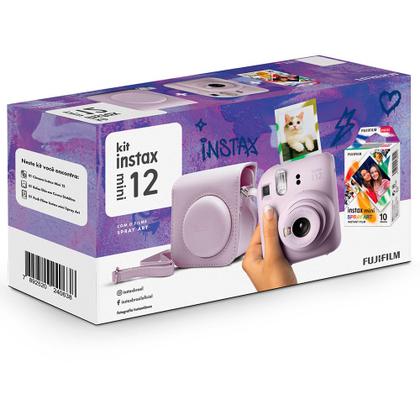 Kit Câmera Instax Mini 12 Fujifilm Lilás Spray - 705071844