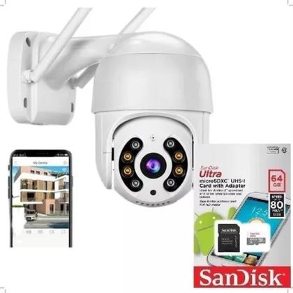 Imagem de Kit Camera Ip Icsee Wifi + Cartão De Memória Sd 64gb