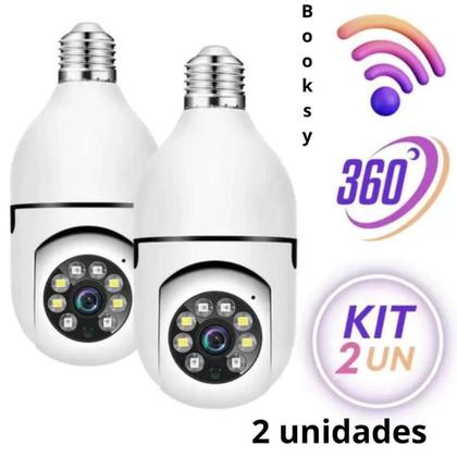 Imagem de Kit Câmera Segurança Prova D'água Infravermelho Lâmpada Sem Fio Wifi