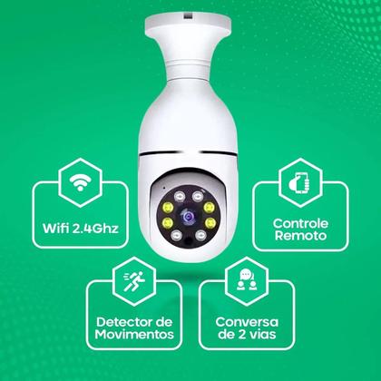 Imagem de Kit Câmeras WiFi Inteligente com Visão Panorâmica de 360 Graus, led Sensor de Movimento e Visão Noturna para Segurança 