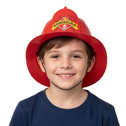 Imagem de Kit Caminhão de Bombeiros com Som Luz Lança Agua + Chapéu