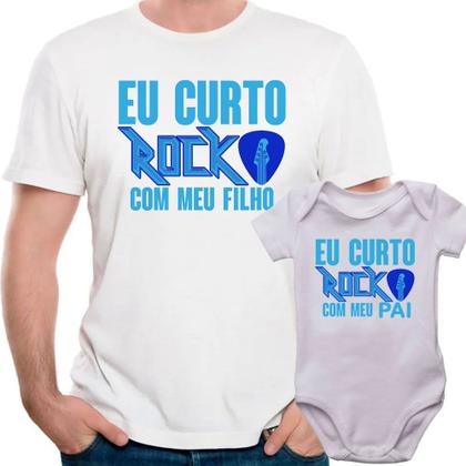 Imagem de Kit camisa e body curto rock com meu filho pai bodi bori