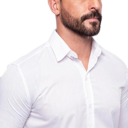 Imagem de Kit Camisa Social Masculina Manga Longa Slim 3 Cores Iguais