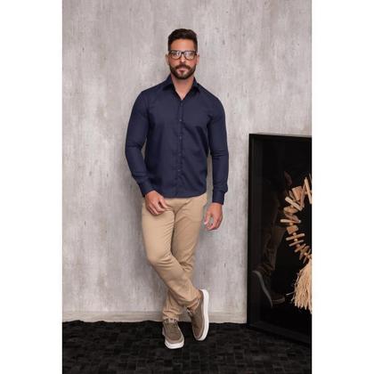 Imagem de Kit Camisa Social Masculina Manga Longa Slim 3 Cores Iguais