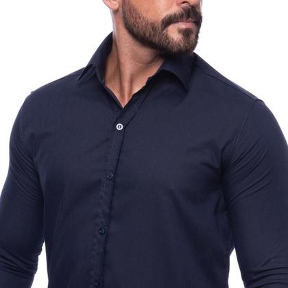 Imagem de Kit Camisa Social Masculina Manga Longa Slim 3 Cores Iguais