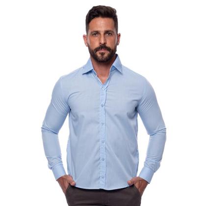 Imagem de Kit Camisa Social Masculina Manga Longa Slim 3 Peças