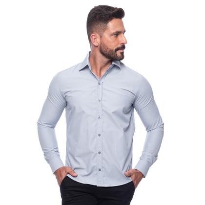Imagem de Kit Camisa Social Masculina Manga Longa Slim 3 Peças